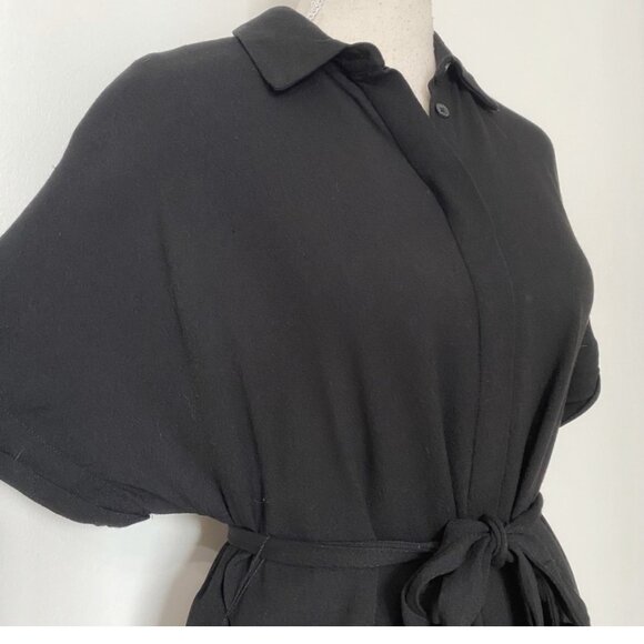FRANK & OAK Button Down Belted Short Sleeve Shirt Dress - XS - Picture 4 of 6